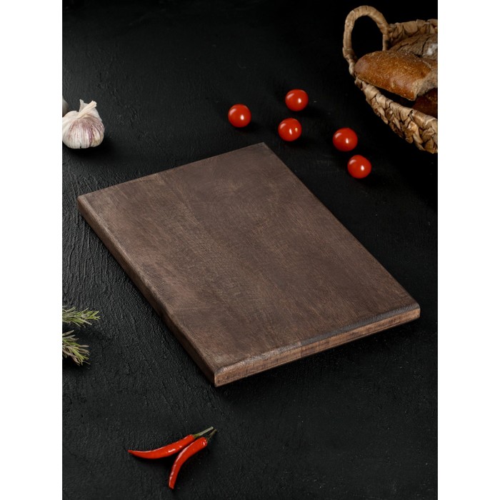 Доска разделочная для подачи Wild Kitchen, 32×22×2.5 см, граб темный - фото 1890063665