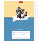 Тетрадь 12 листов, в крупную клетку "Зоозаврики", обложка мелованный картон, скругленные углы, блок офсет 65г/м2, 5В, МИКС 9591984