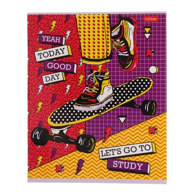 Тетрадь 40 листов, в клетку «Ускоряйся»!, обложка мелованный картон, блок офсет 65 г/м², 5 видов