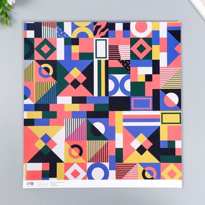 Бумага для скрапбукинга двусторонняя Color geometry, плотность 180 г, 30.5×32 см