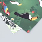 Бумага для скрапбукинга двусторонняя "Попугаи, фламинго и зебры" плотность 180 гр 15,5х17 см - Фото 5