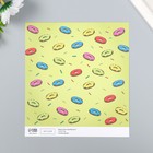 Бумага для скрапбукинга двусторонняя "Бабочки и пончики" плотность 180 гр 15,5х17 см - Фото 3