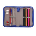 Пенал школьный «Космос», 13×19.5 см, на молнии, 1 секция, с наполнением, ткань - Фото 4