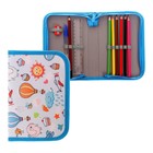 Пенал школьный «Небо», 13×19.5 см, на молнии, 1 секция, с наполнением, ткань - Фото 1