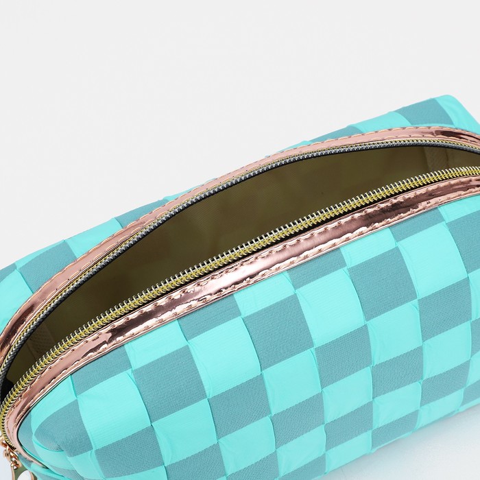 Косметичка на молнии, цвет бирюзовый 34642