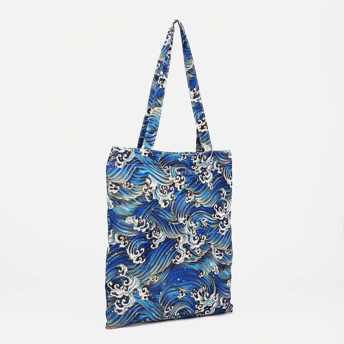 Сумка-шопер на молнии, цвет синий