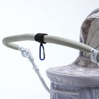 Карабин на липучке для сумки на коляску, металлический, цвет синий - фото 9201691