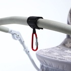 Крючок карабин для сумок на коляску, на липучке, экокожа, красный - Фото 11