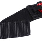 Карабин для сумок на коляску, на липучке, экокожа, цвет черный/красный - Фото 6
