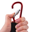 Крючок карабин для сумок на коляску, на липучке, экокожа, красный - Фото 8