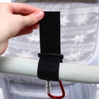 Крючок карабин для сумок на коляску, на липучке, экокожа, красный - Фото 9