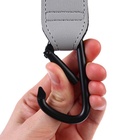 Крючок карабин для сумок на коляску, на липучке, экокожа, серый - Фото 8