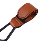 Карабин для сумки на коляску, липучка из экокожи, цвет коричневый - фото 9201726