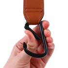 Крючок карабин для сумок на коляску, на липучке, экокожа, коричневый - Фото 8