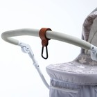 Карабин для сумки на коляску, липучка из экокожи, цвет коричневый - фото 9201731
