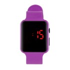 Часы наручные электронные с силиконовым ремешком, фиолетовые - Фото 2