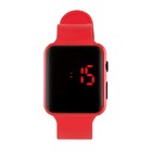 Часы наручные электронные с силиконовым ремешком, красные - Фото 2