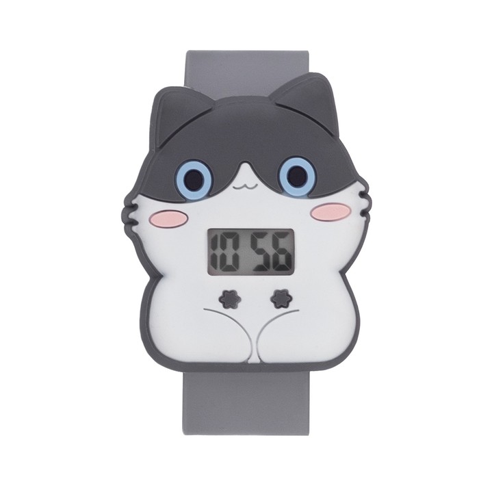 Часы наручные электронные, детские "Котик", ремешок l-21.5 см - Фото 1