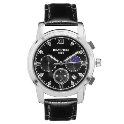 Часы наручные мужские, кварцевые, d=4 см, водонепроницаемые, ремешок экокожа