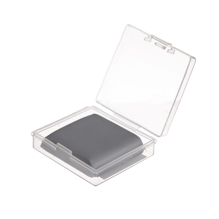 Ластик клячка прямоугольный серый, размер 37 х 35 х 0,9 мм, в коробочке - Фото 1