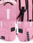 Рюкзак молодёжный на молнии, с карманами, размер 27×10×37.5 см, розовый - Фото 3