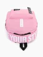 Рюкзак молодёжный на молнии, с карманами, размер 27×10×37.5 см, розовый - Фото 8