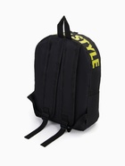 Рюкзак молодёжный на молнии, 3 кармана, 27×10×37.5 см, чёрный - Фото 6