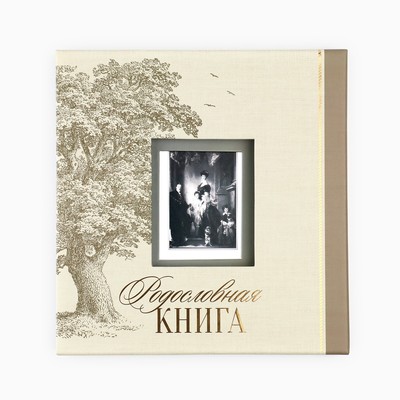 Родословная книга с рамкой под фото «Семейная», 21.5×23.7 см