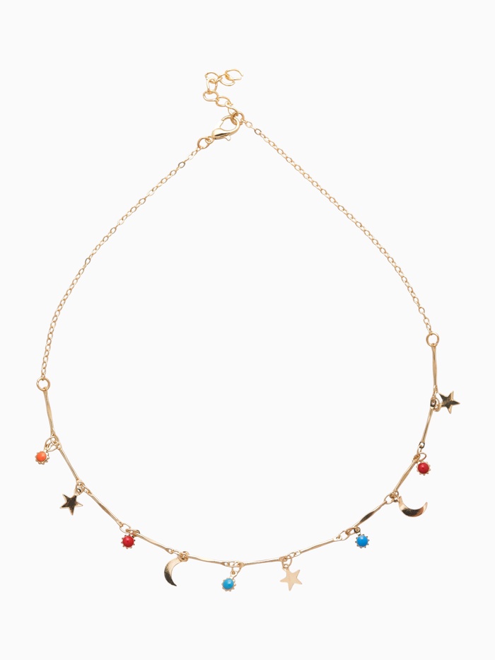 Чокер «Полумесяц», цветной в золоте, 35 см - Фото 1