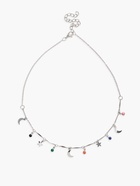 Чокер «Полумесяц» фазы луны, цветной в серебре, 35 см - Фото 1