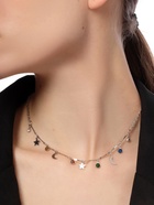 Чокер «Полумесяц» фазы луны, цветной в серебре, 35 см - Фото 3