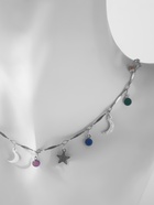 Чокер «Полумесяц» фазы луны, цветной в серебре, 35 см - Фото 10