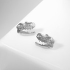 Серьги металл "Динозавры" скелет, цвет серебро - фото 10427709