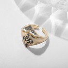 Кольцо «Миллениум» змея, цвет чёрно-белый в золоте, безразмерное - фото 10427713