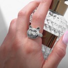 Кольцо «Тигр» сердитый, цвет серебро, безразмерное (комплект 5 шт) - фото 22164028