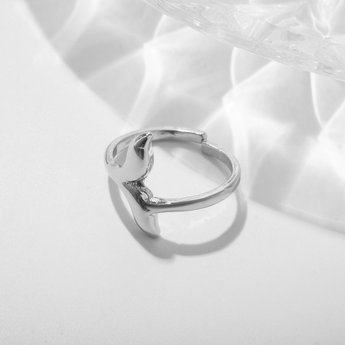 Кольцо «Русалка» хвост, цвет серебро, безразмерное - Фото 1