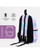 Рюкзак школьный из текстиля на молнии, наружный карман, сиреневый, розовый - Фото 4