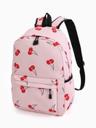 Рюкзак школьный на молнии, с карманами, с рисунком, размер 30×13×43 см, розовый - Фото 1