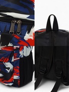 Рюкзак школьный на молнии, с карманами, с принтом, размер 29×12×42 см, синий/красный - Фото 3