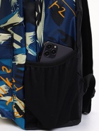 Рюкзак школьный на молнии, с карманами, с принтом, размер 29×12×42 см, синий/белый 9424726