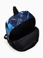 Рюкзак школьный на молнии, наружный карман, синий, голубой - Фото 11