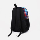 Рюкзак школьный из текстиля на молнии, наружный карман, цвет синий/красный - фото 7301712