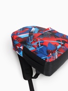 Рюкзак школьный на молнии, с карманом, с абстрактным принтом, однотонный, размер 29×12×42 см, красный/голубой - Фото 4