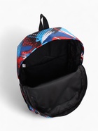 Рюкзак школьный на молнии, с карманом, с абстрактным принтом, однотонный, размер 29×12×42 см, красный/голубой - Фото 7