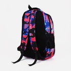 Рюкзак молодёжный на молнии из текстиля, 2 кармана, цвет розовый - фото 6886593