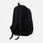 Рюкзак на молнии, 3 наружных кармана, цвет чёрный/зелёный - фото 6886621