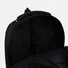 Рюкзак на молнии, 3 наружных кармана, цвет чёрный/зелёный - фото 6886623