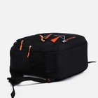 Рюкзак на молнии, 3 наружных кармана, цвет чёрный/оранжевый - фото 6886630