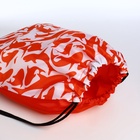 Мешок для обуви на шнурке, с принтом, размер 32×0.5×40 см, белый/красный - Фото 4