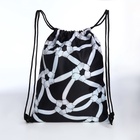 Мешок для обуви на шнурке, цвет белый/чёрный - Фото 1